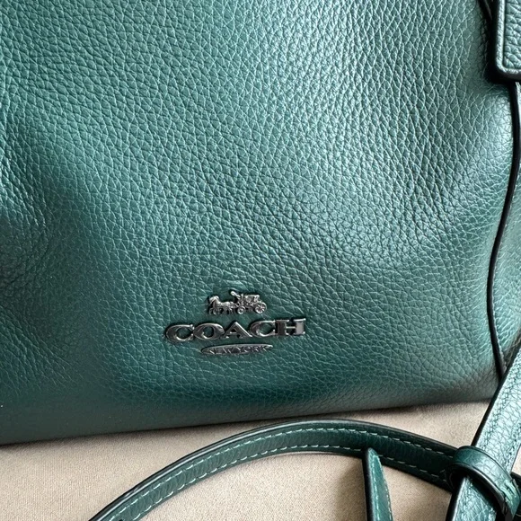 Coach Kacey crossbody bag dark green pebbled leather gunmetal hardware - Picture 4 of 12